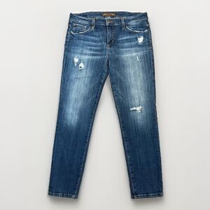 Women's Joe's Gerri Skinny Distressed Blue Mid-Rise Denim Jeans Size 28